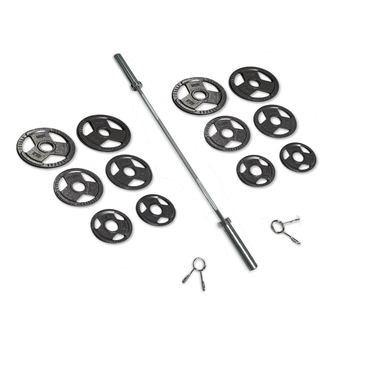 43-55kg Cast Iron Tri-Grip Barbell Set