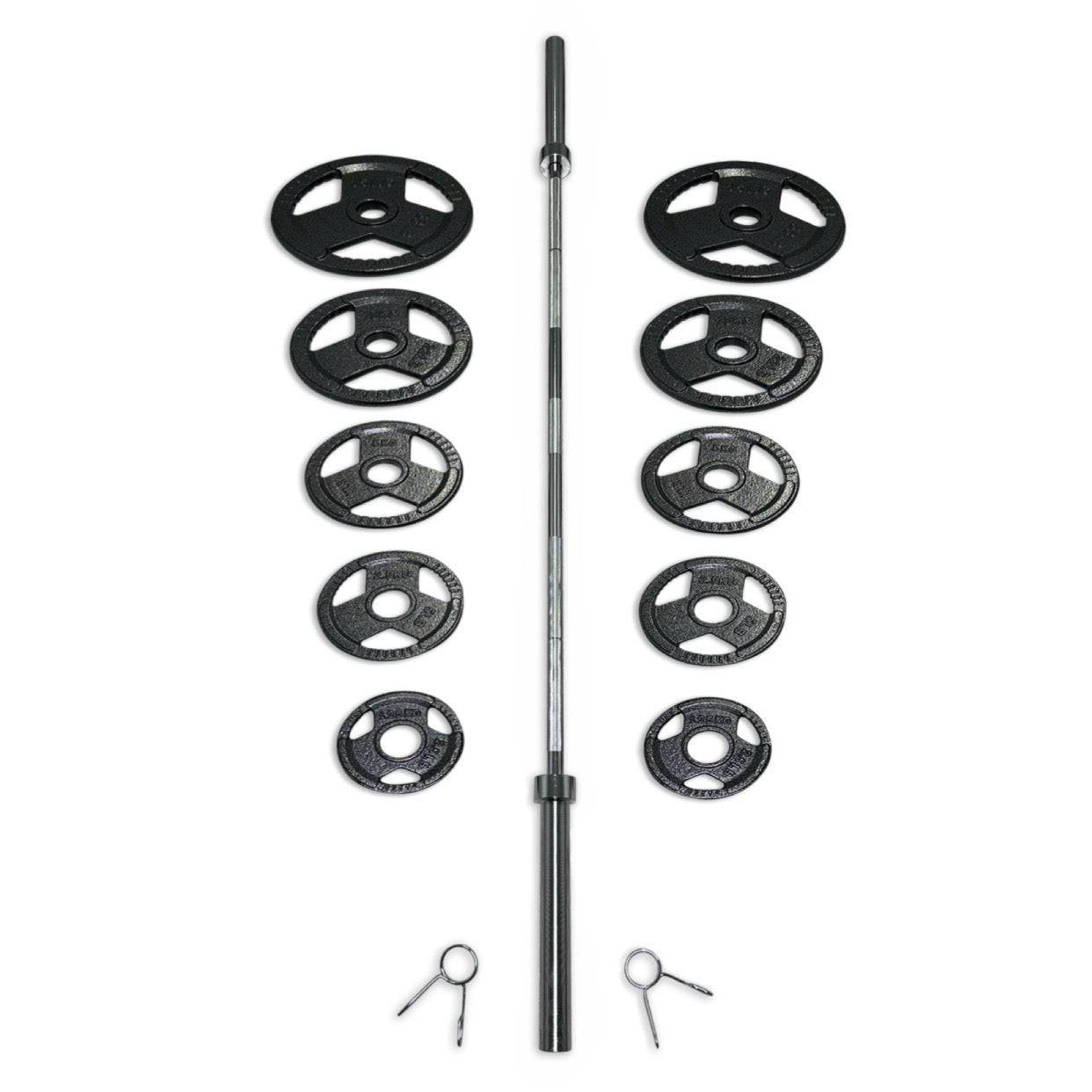75-87.5kg Cast Iron Tri-Grip Barbell Set