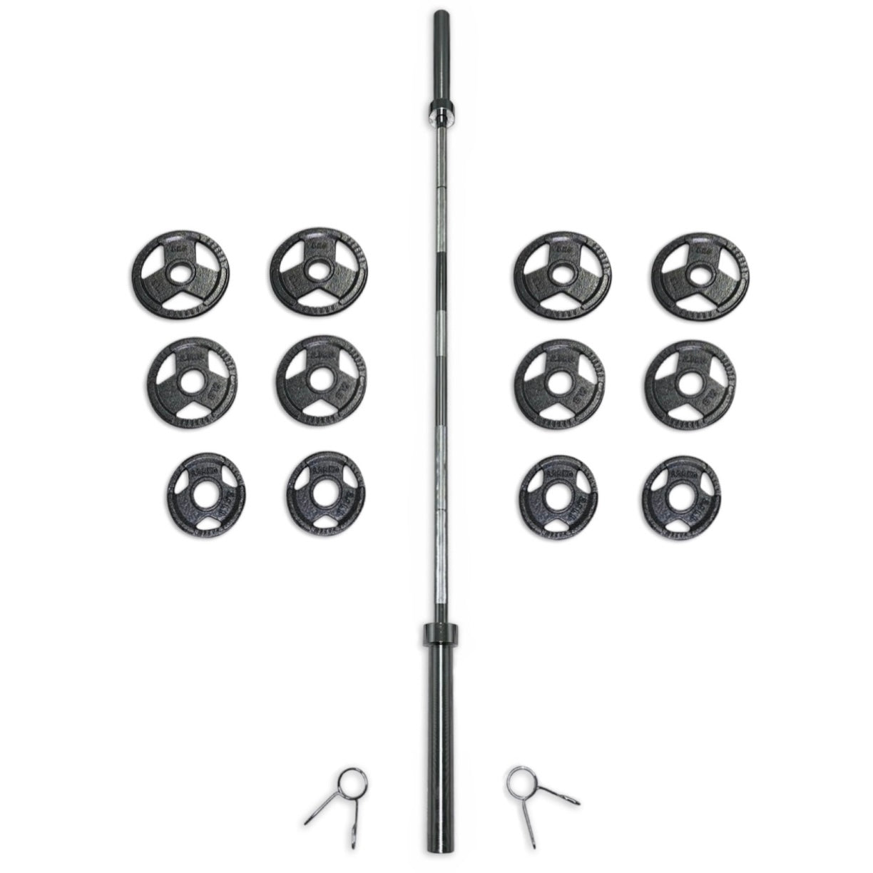 43-55kg Cast Iron Tri-Grip Barbell Set
