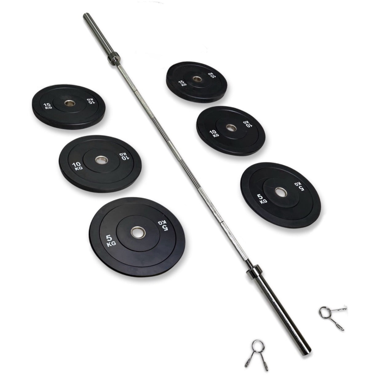 68-80kg Bumper Barbell Set