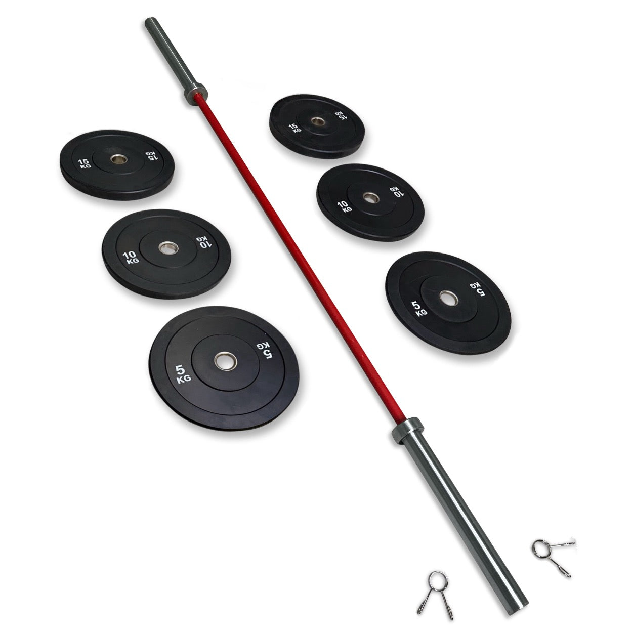 68-80kg Bumper Barbell Set
