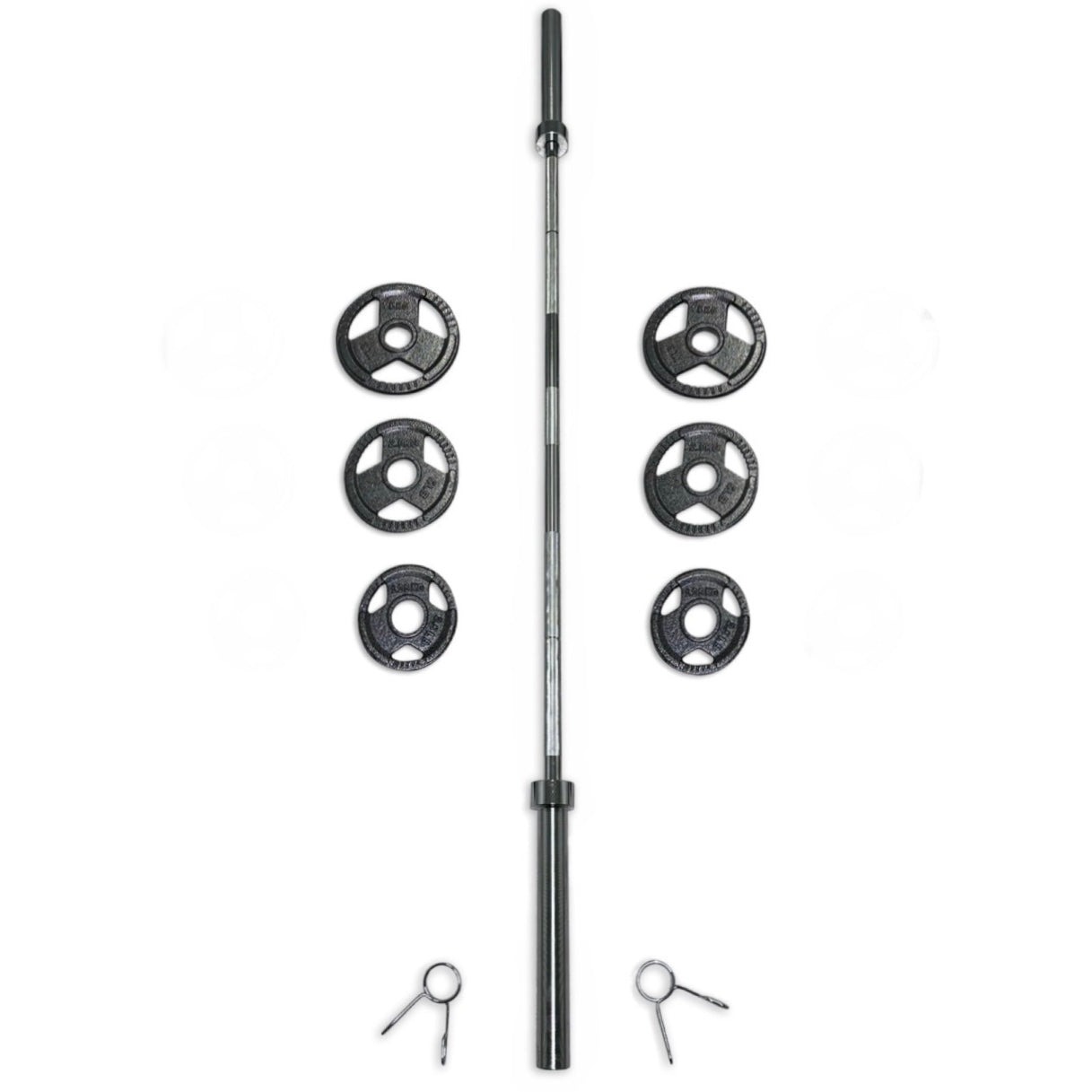 25-37.5kg Cast Iron Tri-Grip Barbell Set