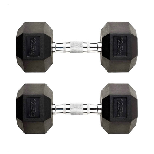 2x 12.5kg Hex Dumbbells