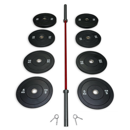 108-120kg Bumper Barbell Set