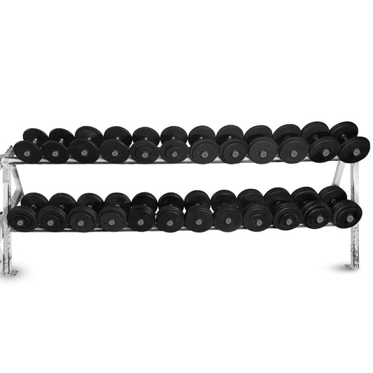 7.5-35kg is Pro-Style Dumbbell Set (2.5kg increments)
