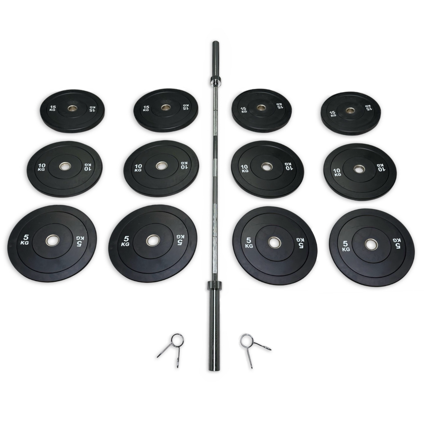 128-140kg Bumper Barbell Set