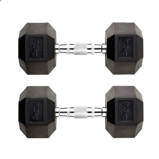 2x 7.5kg Hex Dumbbells