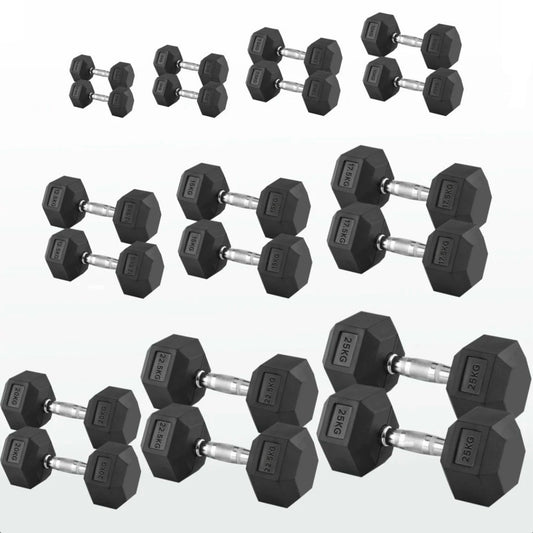 2.5kg-25kg Hex Dumbbell Set (2.5kg increments)