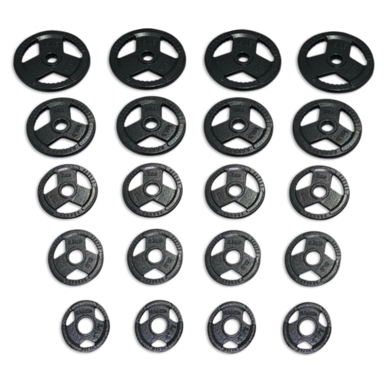 135kg Cast Iron Tri-Grip Plates Set