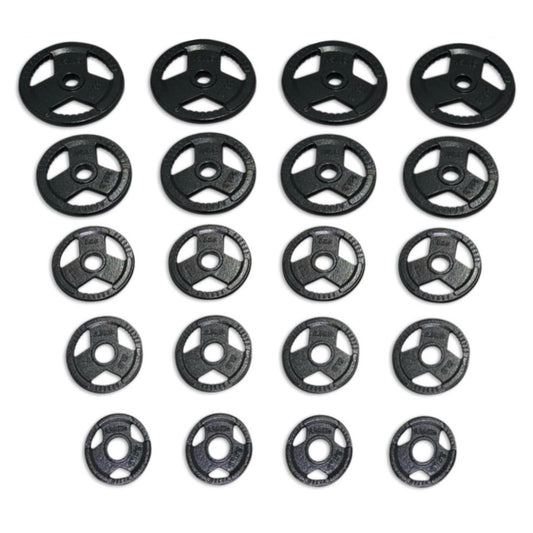 135kg Cast Iron Tri-Grip Plates Set