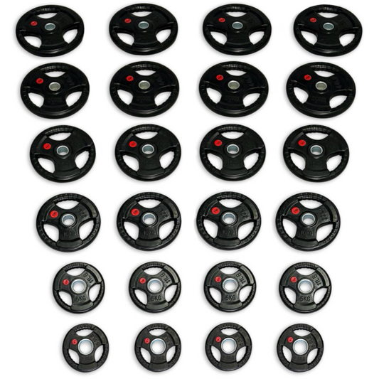 310kg Rubber Coated Tri-Grip Plates Set