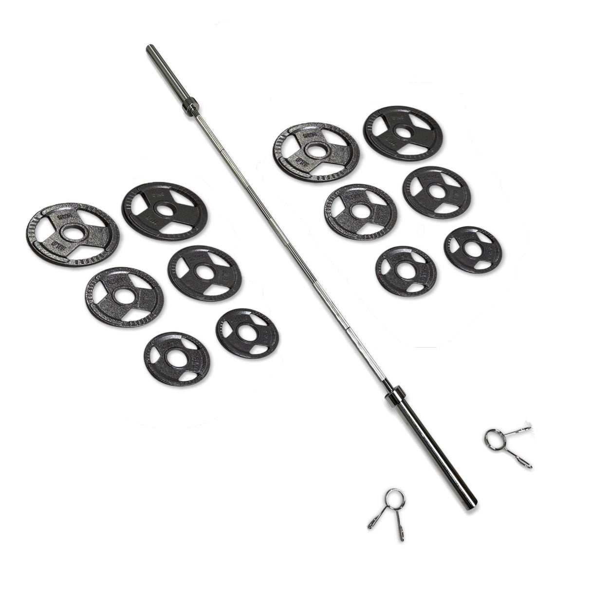 43-55kg Cast Iron Tri-Grip Barbell Set
