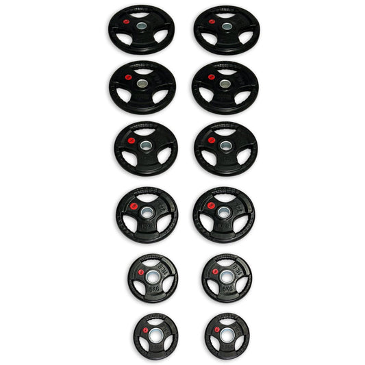 155kg Rubber Coated Tri-Grip Plates Set