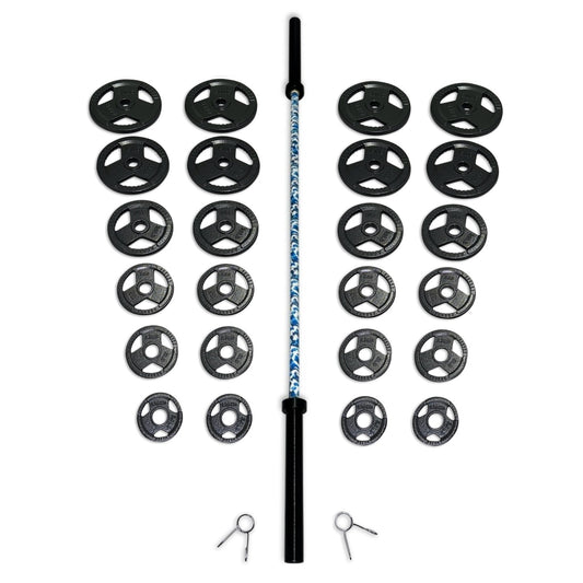 235kg Cast Iron Tri-Grip Barbell Set