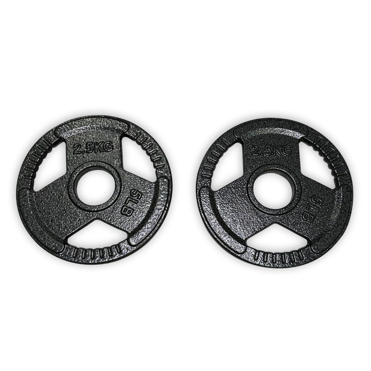 2x 2.5kg Cast Iron Tri-Grip Plates