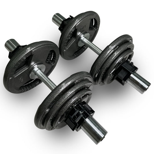 2x 25kg Olympic 2” Adjustable Dumbbells Set