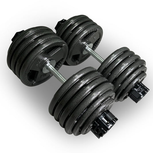 2x 55kg Olympic 2” Adjustable Dumbbells Set