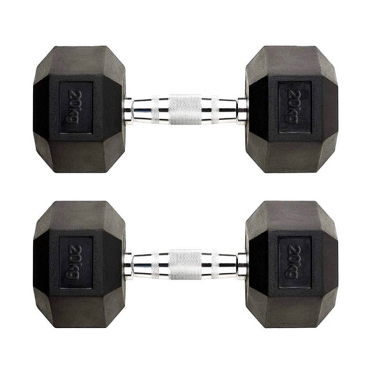 2x 20kg Hex Dumbbells