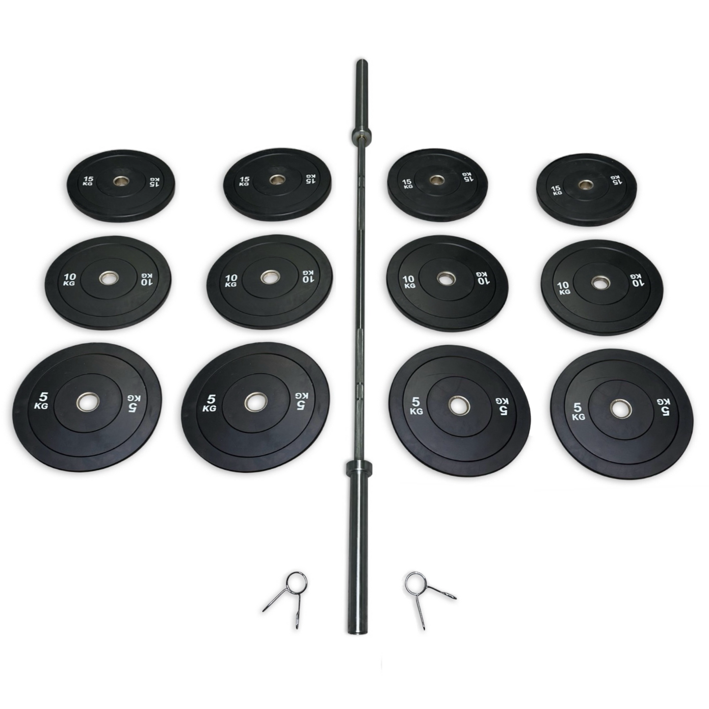 128-140kg Bumper Barbell Set