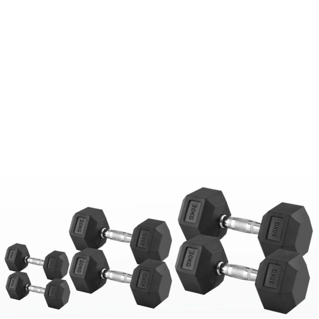 10-30kg Hex Dumbbell Set (10kg increments)